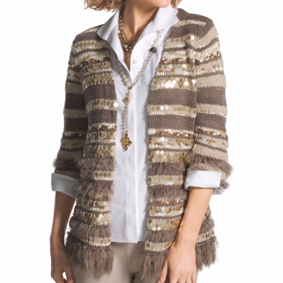sequin fringe cardigan
